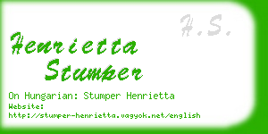 henrietta stumper business card